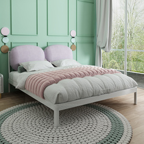 Iron bed soft with bag double bed 1 5 Nordic household type 1 2 Princess iron bed network red