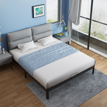 Bed with rough iron frame 1 3 m single apartment rental housing Nordic double 1 8 m modern minimal iron bed