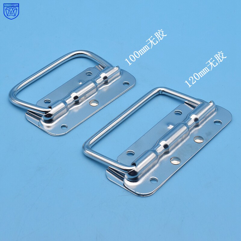 100MM 100MM 120MM spring pull handle cover ring handle kit wooden case handle iron cabinet instrument case handle bag