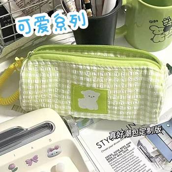 Cute lamb pencil bag large capacity student girls ins japanese simple high-value pencil pencil box junior and senior high school girls 2025 new stationery bag multi-function storage bag xiaohongshu same model