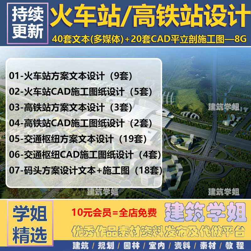 Complete Set of Railway Stations, High-Speed Rail Stations, and Transportation Hubs Architectural Design Documents, Reference Case Materials, and Cad Drawings Complete Set of Railway Stations, High-Speed Rail Stations, and Transportation Hubs Architectural Design Documents, Reference Case Materials, and Cad Drawings