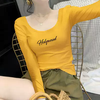 Ruan Xiaoqi bottoming shirt women's long-sleeved autumn and winter 2020 new western style inner fit slim cotton low-neck tight top tide