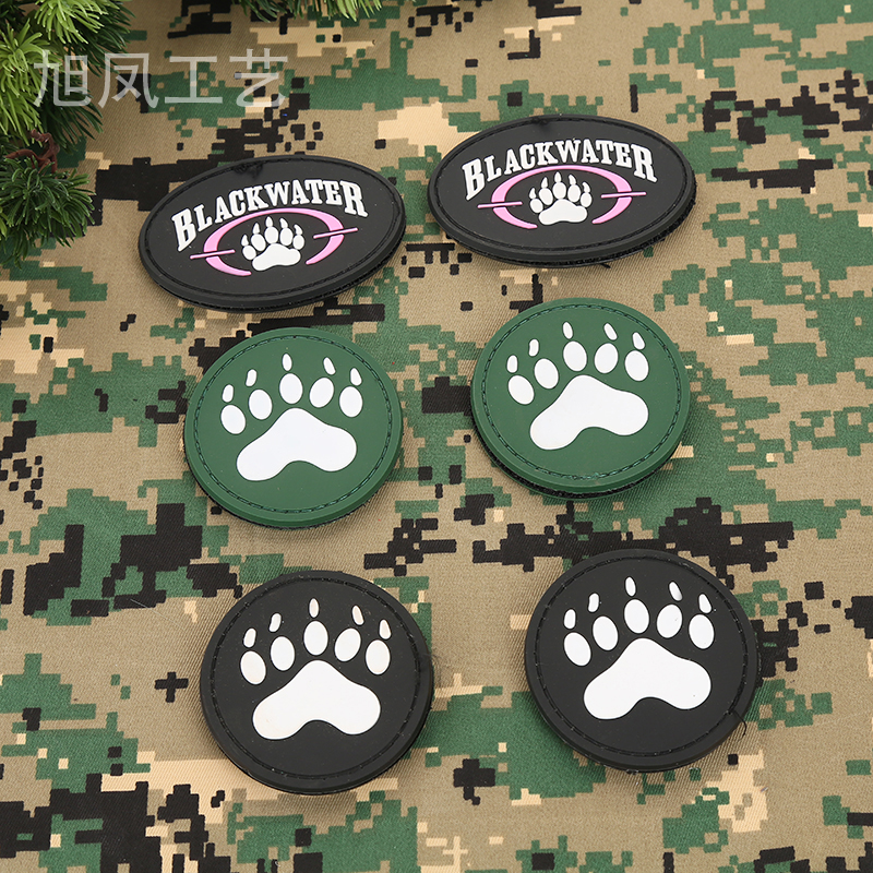 Armband TAD Black Water Bear Claw Velcro Chapter Military Fans Morale Chapter Emblem 3D Personality Outdoor Waterproof Chest Paste Arm Paste