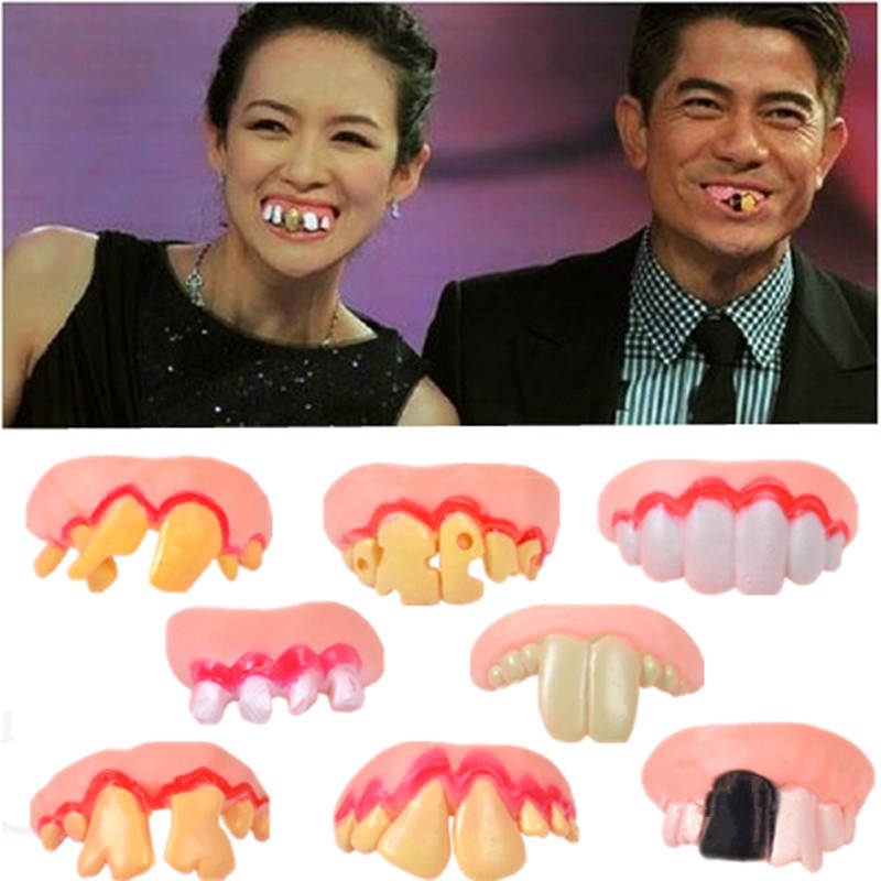 April Fool's Day buck teeth dance props Whole person makeup toys Funny funny adult film and television simulation spoof denture sets