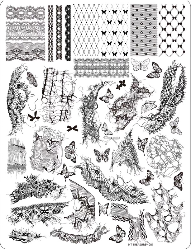 Zznail【Lace Steel Plate】Rusty Lace Nail Art Steel Plate Irregular Lace Butterfly Nail Art Stamping Plate