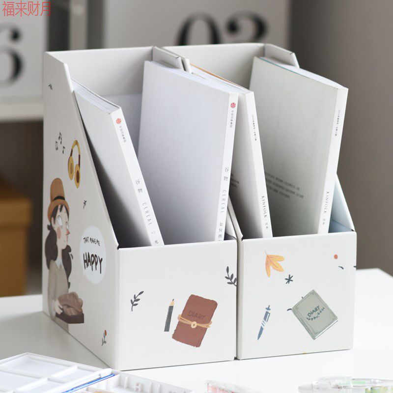 Book stand case ins Teenage Girl Intake Student Large Capacity Cute Book Book Stand Dormitory Textbook Desktop Dormitory box