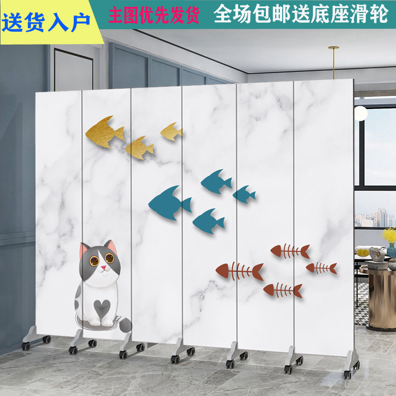 Light Extravagant Nordic Screen Wood Process Partition Company Hotel Living Room Office Make-up Room Shelter feng shui Fold Screen