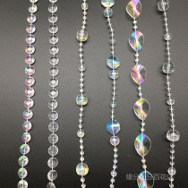 Hot selling 10mm flying saucer imitation crystal transparent acrylic wedding props AB color bead curtain bead string road guide decorative bead chain