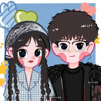 Q version of the draft hand-drawn avatar design animation painting Cartoon real photo customization for couples wedding gift painting