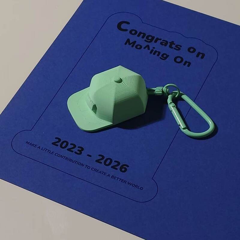 Mint Green Mini Safety Helmet Keychain, 3D Printed, Cute and Unique, Same Style as Xiaohongshu, Bag Charm