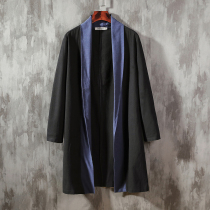 Chinese Tang clothing improved Han clothing Chinese style mens clothing Ancient cloak jacket National style Zen clothing Youth retro kaftan