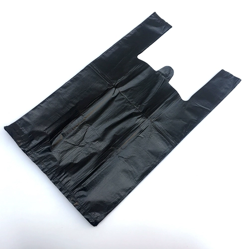 Портативный черный одноразовый мусорный мешок для домашнего использования, маленькая пластиковая майка топ, увеличенная толщина