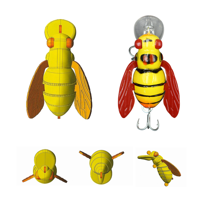 Insect New Fly Small Bee Lujah Bait Grass Carp Green Fish Teething Mandarin Fish Bass Freshwater False Bait Simulation Suit