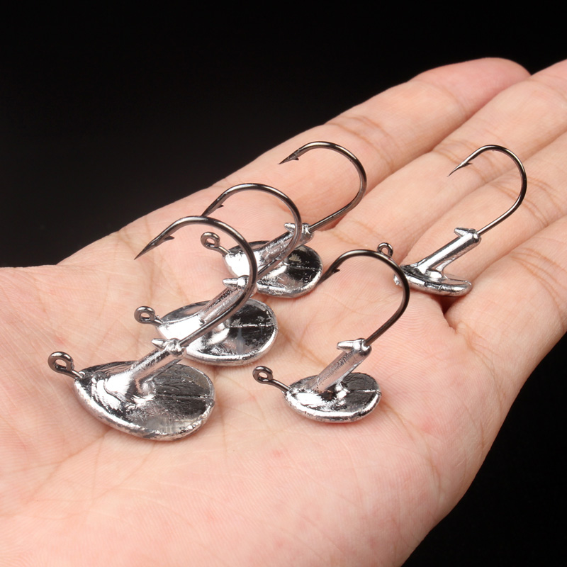 Blood trough barb Silver color tumbler Lead head hook Strengthening version anti-hanging bottom Lutheran Soft bugs micro-Things 3 times reinforced blood tank