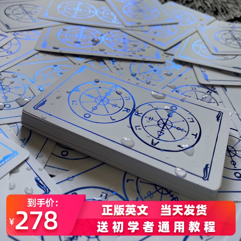 Imported genuine 78 full English Mini Wheel of Fortune Tarot card collector's edition board game card gift card bag