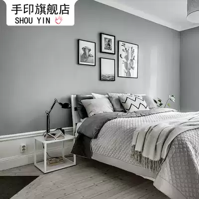 Modern simple light gray wallpaper self-adhesive waterproof moisture-proof bedroom living room dormitory Nordic style wallpaper dark gray