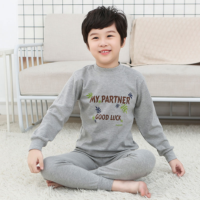 Childrens giữa cổ áo lót cô gái cậu bé đồ ngủ quần quần áo bộ bông mùa đông ấm áp mùa thu mùa thu baby baby bông.