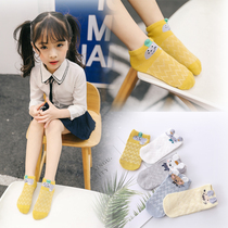 Mesh ultra-thin childrens socks 2 summer cotton boys and girls sweat-absorbing socks Students in childrens shallow mouth socks 8 years old