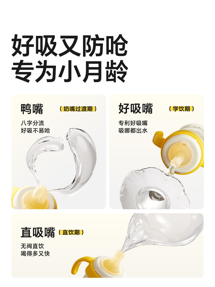 Royal Pet Sippy Cup Gift Set, Cute Big-Eyed Insulated Cup, Duckbill Baby Bottle for 4 Months and Over, Straw Bottle