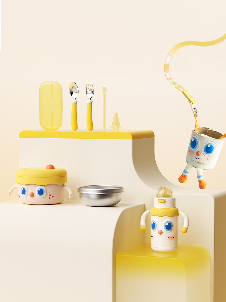 Royal Pet Tableware Water Cup Set Baby Food Bowl Insulated Cup Eating Fork Spoon Children's Tableware Set