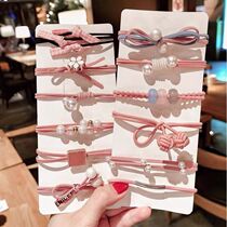 ins hair ring minimalist ladys head rope girl leather cover Korean version rubber fascia hair adult hair rope hair dressing mati