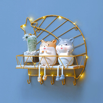 ins wall shelf free to punch dining room bedroom room wall surface creative decorative jewelry containing wall-mounted shelf