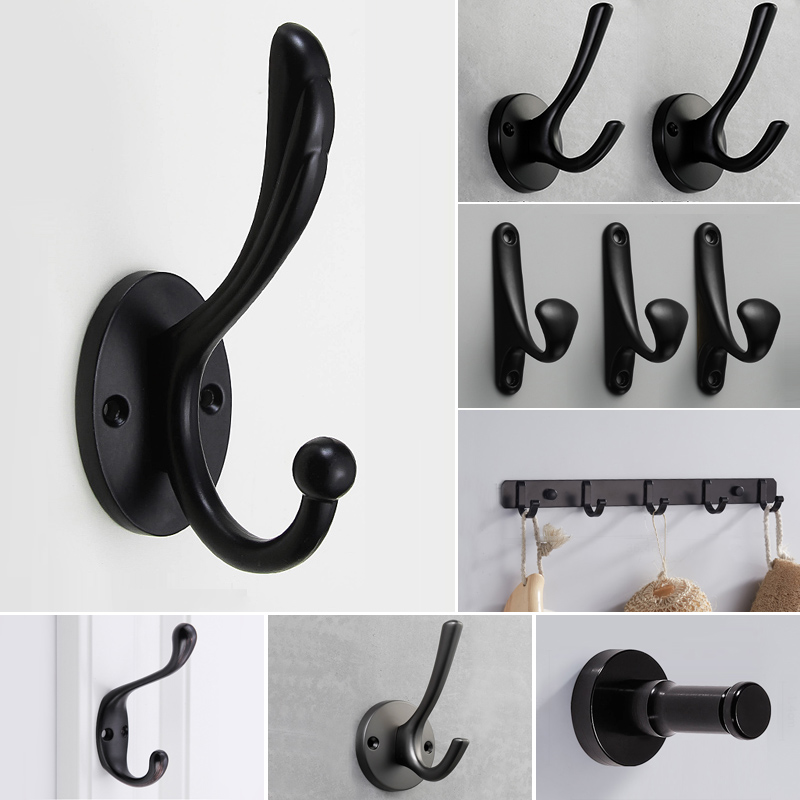 Nordic black hanging hook wall hanging wall door-to-door clothes hook into the door hanger entrance coat hook wall