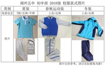 School designated shop Huzhou No 5 Middle and Junior High School 2018 grade two summer clothes Spring and Autumn sports clothes School uniform