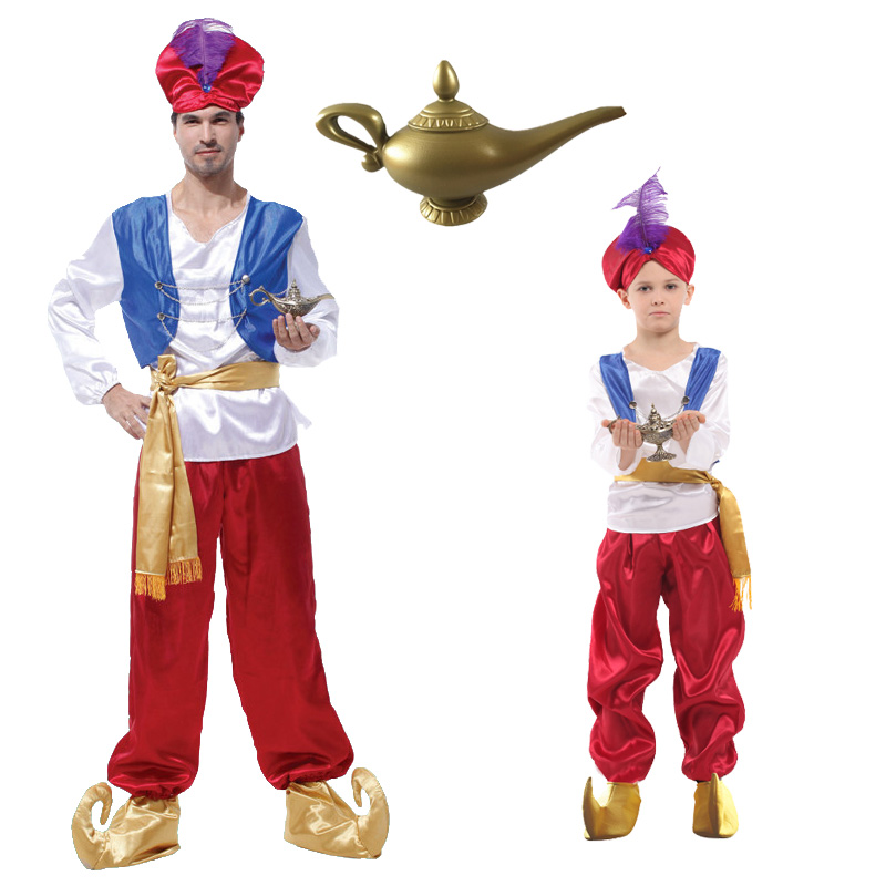 Halloween children's clothing boy a Thousand and a night mythology Aladdin god lantern cos ball show clothes