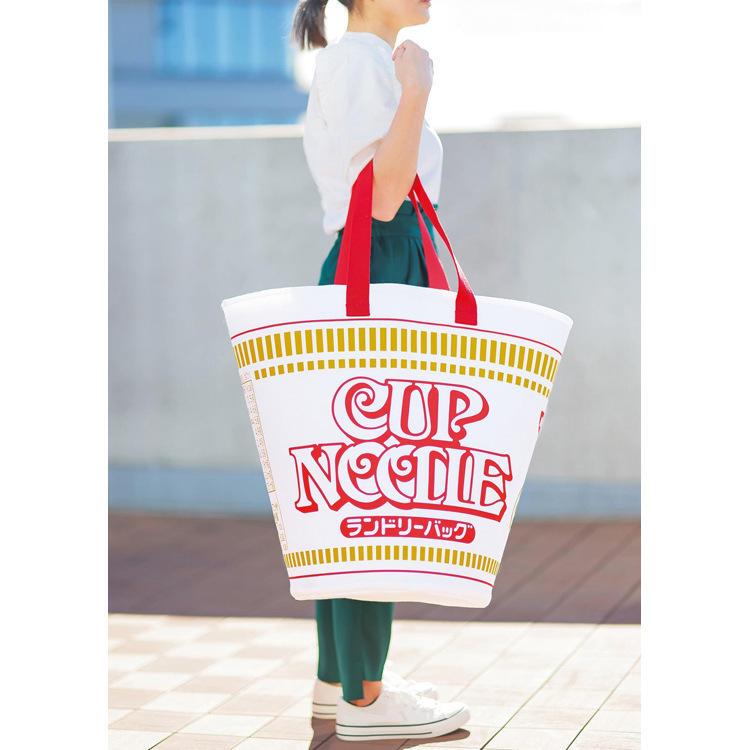 In-Stock Japanese Cup Noodle-Shaped Large-Capacity Foldable Drawstring Laundry Storage Bucket with Waterproof Coating Inside
