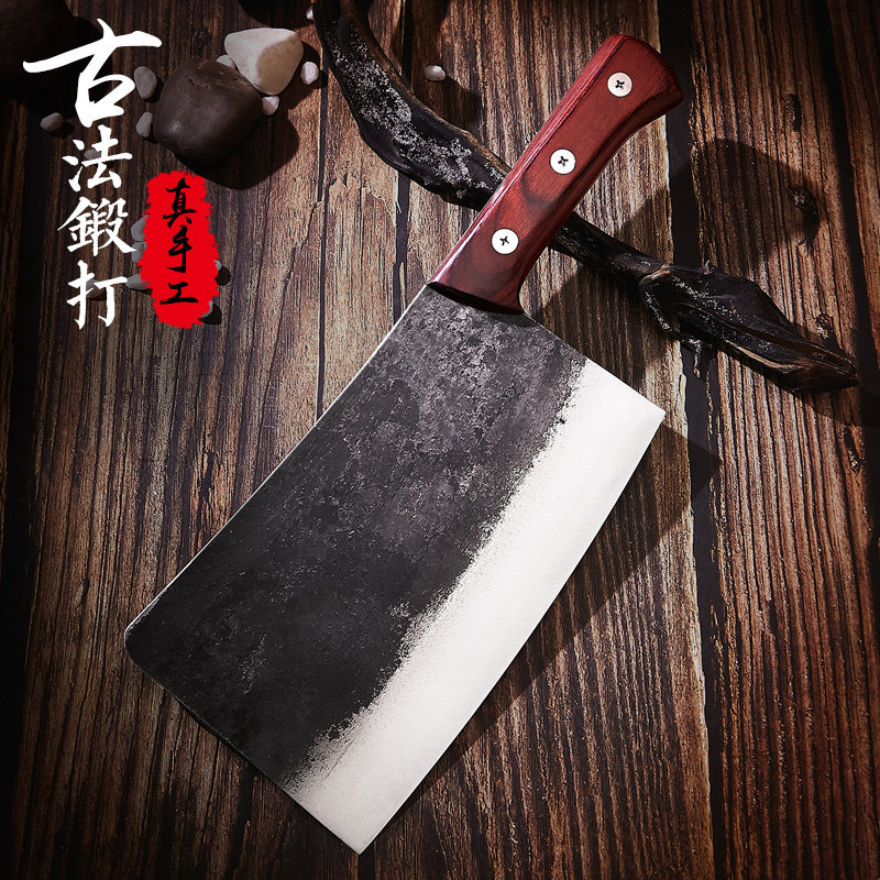 Mom is very busy with commercial bone chopper chop bone knife thickened large bone chop knife cannonball steel butcher special