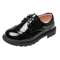 Childrens leather shoes black boys performance shoes new British style student class shoes little girls performance shoes big childrens shoes