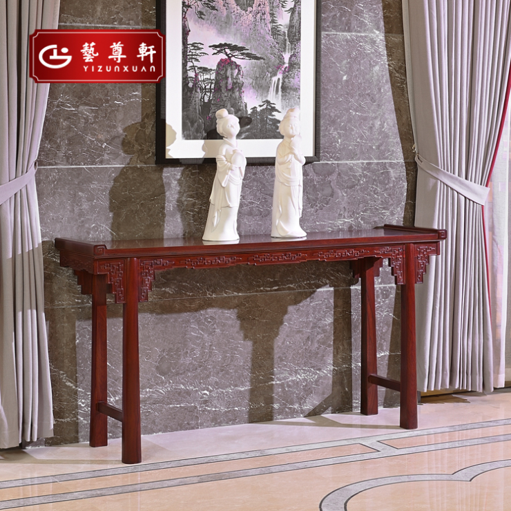 Yizunxuan mahogany furniture Hongyun accompanied by table rosewood new Chinese style home study table case painting table several table