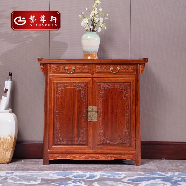 Art Zunxuan Hongmu Furniture Rosewood Big Fruit Purple Sandalwood with two door teething cabinet Xuanguan cabinet bucket cabinet