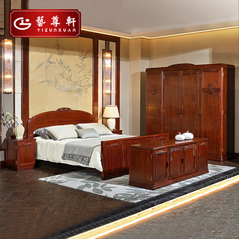 Art Zunxuan Hongmu Home Furniture Beauty Age Flowers Pear Wood Pricey Hedgehog Purple Sandalwood Oriental Paris Series New Chinese Solid Wood Furniture