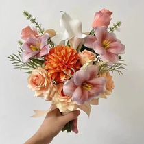 Simulated flower certificate bouquet brides wedding bouquet moisturizing feel fake flower wedding photography wedding bridesmaids bouquet