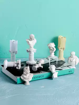 Plaster statue Retro Roman column photo props White Venus David character photography mini plaster resin statue Nordic beauty Minimalist style candle holder net Celebrity shooting props decoration jewelry