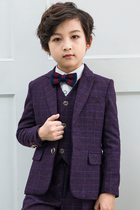 Childrens suit boys dress flower boy handsome spring and autumn children three sets boy British small suit Korean suit