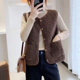 Жилет, короткая осенняя майка топ, бархатная куртка, в корейском стиле