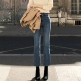 Флисовые демисезонные джинсы с начесом, штаны, леггинсы, приталенный комбинезон, коллекция 2022, свободный прямой крой, высокая талия, в обтяжку