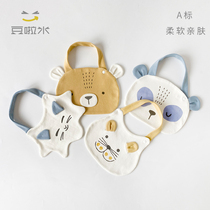 Dolami spring and summer newborn baby saliva towel ins baby waterproof bib pure cotton cartoon bib summer thin style