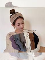 Brown winter hair stirrup with large head autumn and winter style hair with female daily wear 100 lap retro port wind wash face head hoop wide side