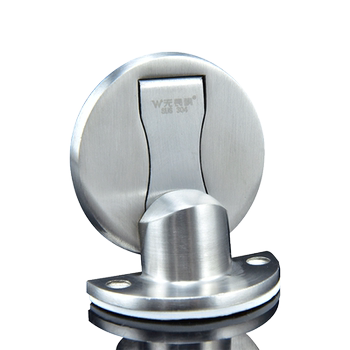 No-Drill 304 Stainless Steel Door Stopper, Floor-Mounted Bathroom Door Bumper, Anti-Collision Door Stop, Invisible Door Suction