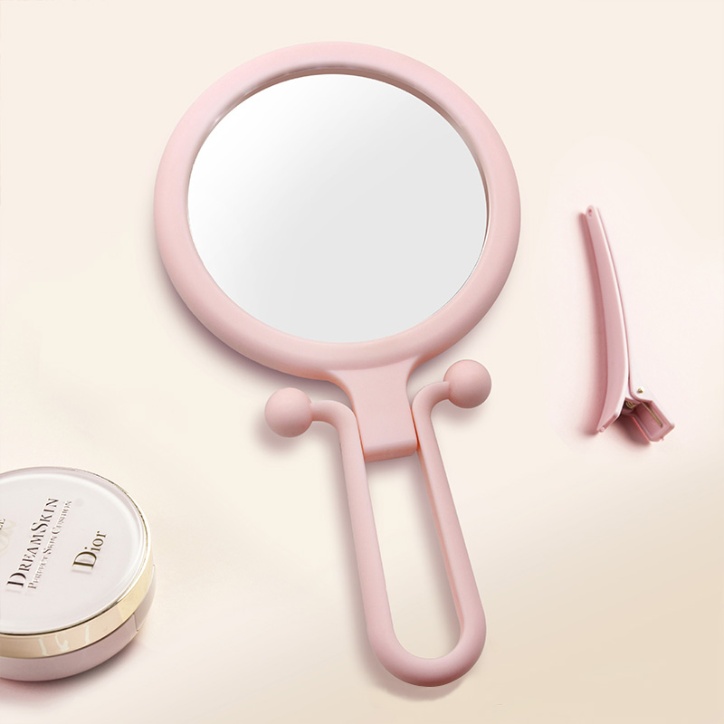 Small mirror makeup mirror portable folding desktop makeup mirror book desktop portable hanging beauty handle double-sided mirror