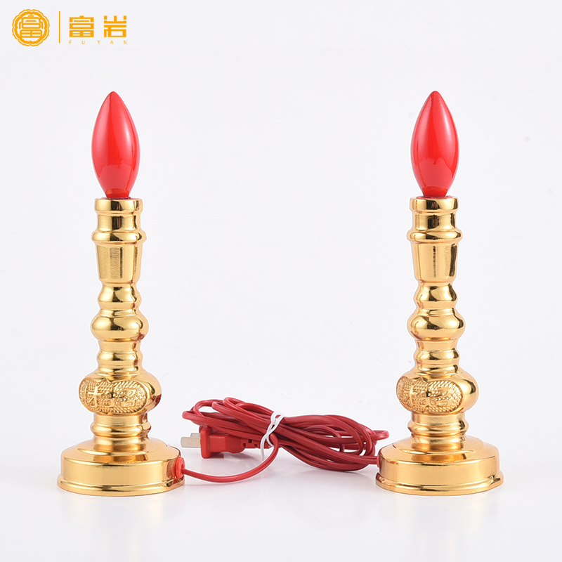 Electric candlestick electric candle plug-in Buddha supply lamp household offering supplies candlestick lamp Wealth God accessories Changming lamp electric candle lamp