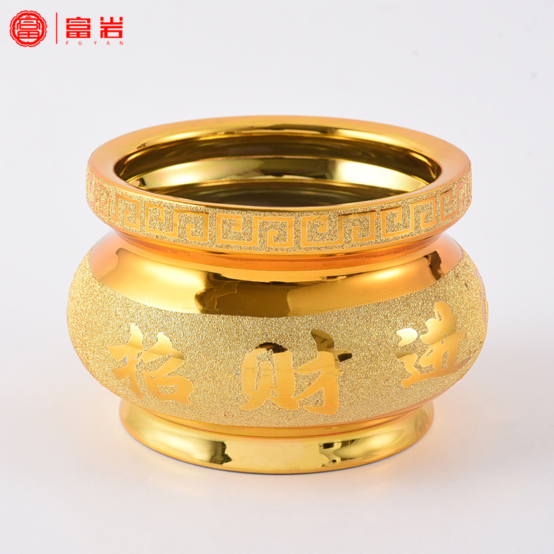 Golden Sand Ceramic Incense Stove Pendulum Pieces Large Horn Burning Incense Stove Household Chaebol Accessories dedicated to black glazed Buddhist Heart Smoked Incense Stove-Taobao