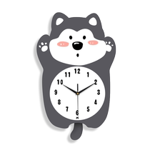 Suning.com cartoon dog swinging clock wall clock living room home restaurant decorative clock wall hanging atmosphere 2129