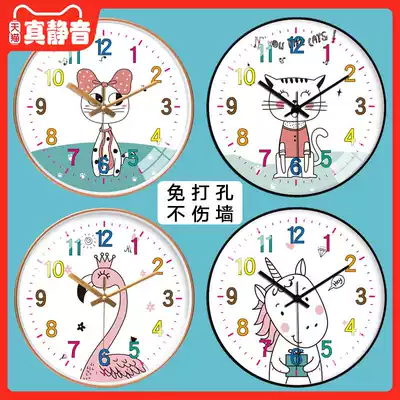 Nordic small animal cat hanging clock living room home clock personality creative fashion modern simple art bedroom
