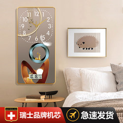 Living Room Decorative Painting Wall Clock Modern Light Luxury Sofa Background Wall Hanging Painting Clock Abstract Elegant Wall Art Bedside Clock