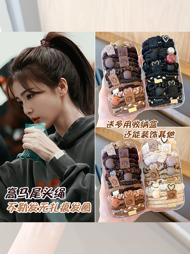 Leather Hair Ties for Women, Adult Elastic Hair Bands, 2025 New Style, High Elasticity, Durable Hair Ties, High Ponytail Hair Bands